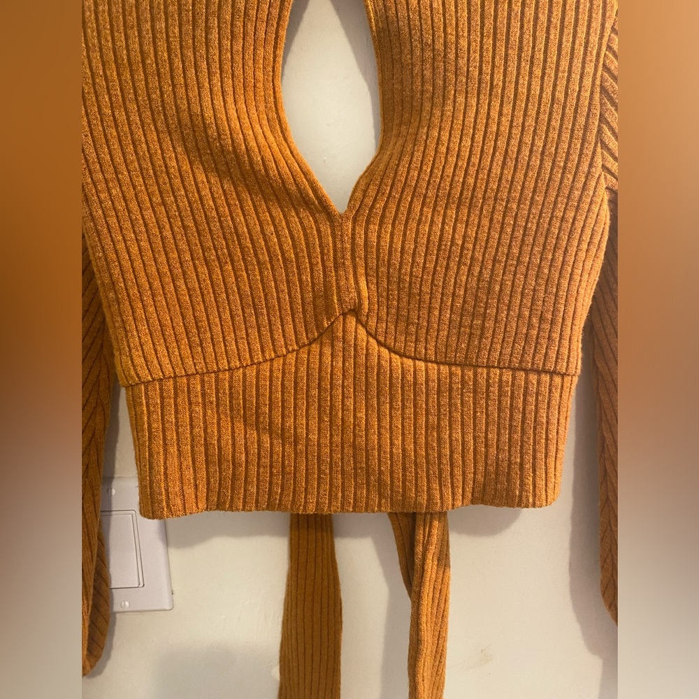 Saints + Secrets Women Long Sleeves Crop Top Size Small (like)Pumpkin Color - Picture 3 of 13